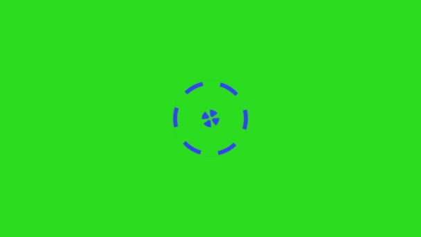 Rörelsegrafik Roterade Cirkel Form Element Grön Skärm — Stockvideo