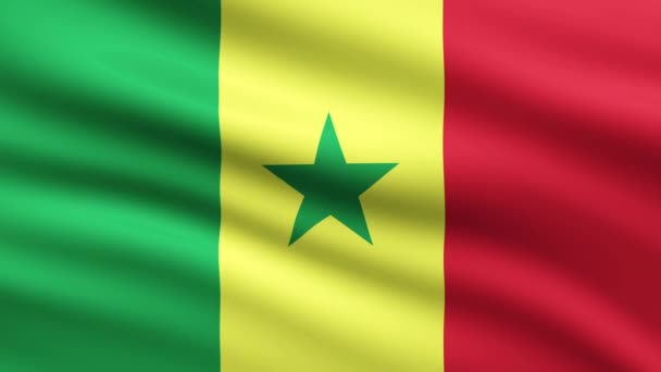Bandeira Senegal Acenando Animação Fundo Tela Cheia — Vídeo de Stock