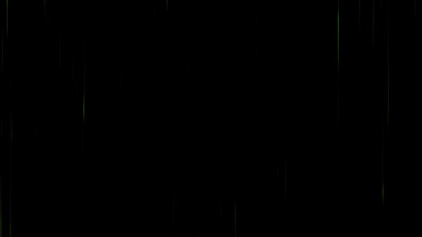 Швидка Швидкість Зелених Ліній Світла Ефекти Чорний Фон Анімації Накладання — стокове відео