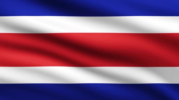 Costa Rica Sventola Bandiera Animata Dello Sfondo Animazione Schermo Intero — Video Stock