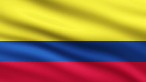 Bandeira Colômbia Acenando Fundo Animação Bandeira Tela Cheia Colômbia Animada — Vídeo de Stock