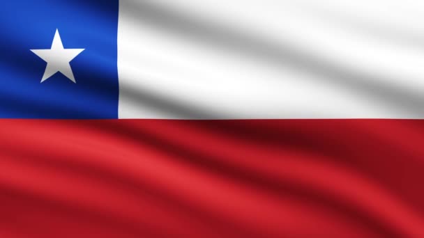 Chilská Vlajka Vlnění Animace Pozadí Celé Obrazovce Animované Vlajky Chile — Stock video