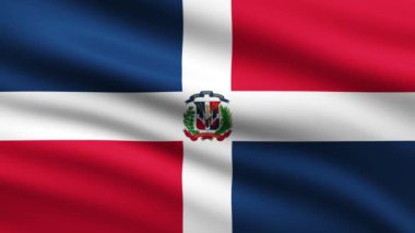 Dominik Cumhuriyeti Bayrak Sallama Animasyon Arkaplanı Dominik Cumhuriyeti 'nin Tam Ekran Bayrağı Canlandırıldı