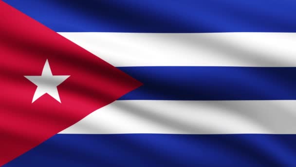 Kuba Vlajka Vlnění Animace Pozadí Celou Obrazovku Vlajka Kuby Animované — Stock video