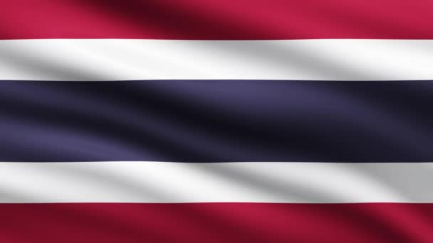 Bandera Tailandia Ondeando Animación Fondo Pantalla Completa Bandera Animada Tailandia — Vídeos de Stock