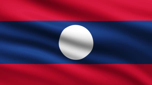 Bandera Laos Ondeando Animación Fondo Pantalla Completa Bandera Laos Animated — Vídeo de stock