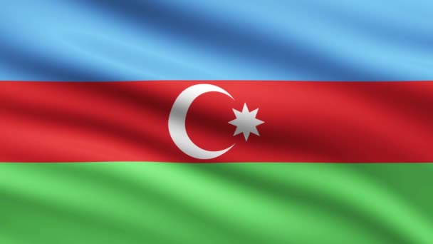 Ázerbájdžánská Vlajka Waving Animation Background Full Screen Animated Flag Ázerbájdžán — Stock video