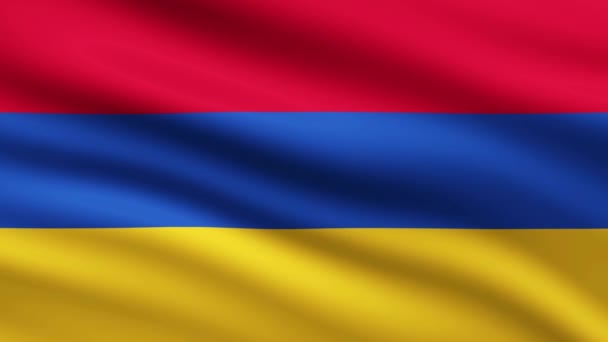 Armenien Flagga Viftande Animation Bakgrund Animerad Flagga Armenien Helskärm — Stockvideo