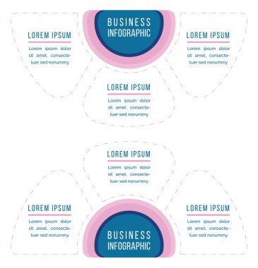 Business Infographic elements design 3 steps, objects, options or elements business information clipart