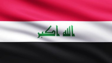 Irak Bayrak Dalgalandırma Animasyon Arkaplanı Irak 'ın Rüzgarlı Arkaplanı Tam Ekran Canlandırılmış Bayrağı