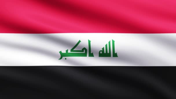 Irak Flaga Waving Animation Tło Pełny Ekran Animowana Flaga Iraku — Wideo stockowe