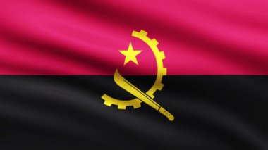 Angola Bayrağı Dalgalanan Animasyon Arkaplanı Angola Tam Ekran Bayrağı