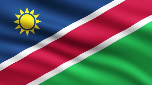 Bandera Namibia Ondeando Animación Fondo Pantalla Completa Bandera Animada Namibia — Vídeos de Stock