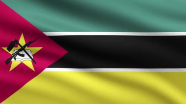 Mozambik Bayrak Dalgalanması Animasyon Arkaplanı Mozambik Arkaplanının Tam Ekran Canlandırılmış Bayrağı Rüzgarda