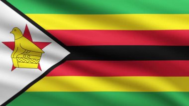 Zimbabwe Bayrak Sallama Animasyon Arkaplanı Tam Ekran Animasyon Zimbabve Bayraklarının Rüzgarlı Arkaplanı
