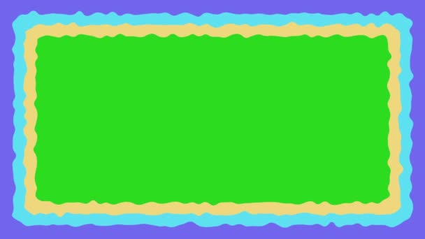 Frame Colorful Paper Liquid Loop Animation Green Screen Modern Video — Stock Video