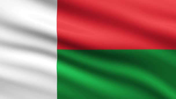 Bandera Madagascar Ondeando Animación Fondo Pantalla Completa Bandera Animada Madagascar — Vídeo de stock