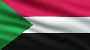 Sudan Bayrak Dalgalandırma Animasyon Arkaplanı Tam Ekran Canlandırılmış Sudan Bayrakları Rüzgarda Yüzen Arkaplan