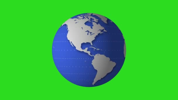 Terra Globo Verde Tela Loop Animação Mundo Mapa Terra Terra — Vídeo de Stock