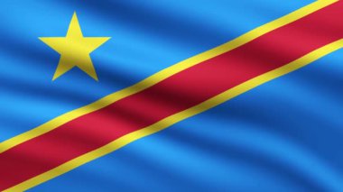 Kongo Demokratik Cumhuriyeti Bayrak Dalgalandırma Animasyon Arkaplanı Tam Ekran Kongo Animasyon Bayrakları Rüzgarda Yüzen Arkaplan Bayrağı