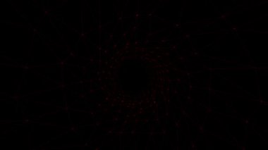 soyut kırmızı ışıklar uzay tüneli siyah arkaplan animasyon kırmızı noktalar çizgi örtülü