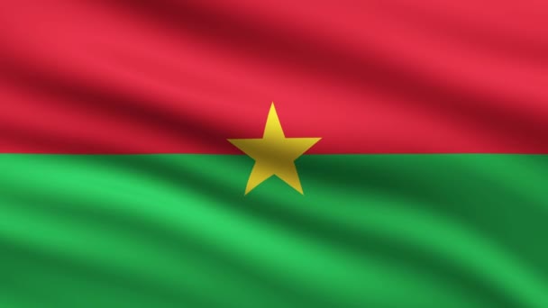 Флаг Буркина Фасо Размахивая Анимацией Задний План Полный Экран Анимированный — стоковое видео
