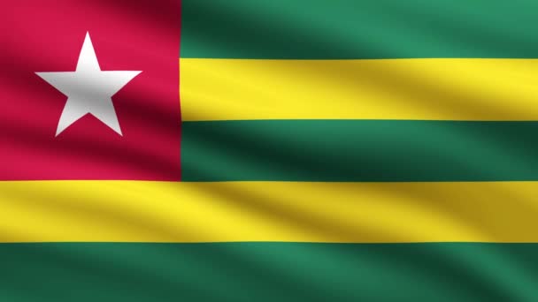 Togo Flag Waving Animation Hintergrund Vollbild Animierte Flagge Von Togo — Stockvideo