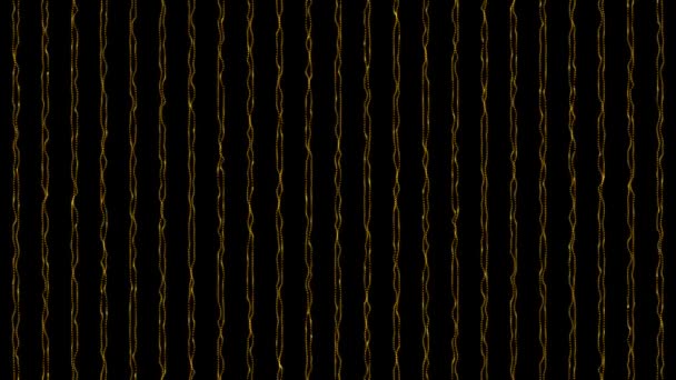 Abstract Golden Dots Black Background Animation Animated Lines Gold Color — Vídeo de Stock