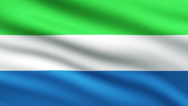 Flaga Sierra Leone Waving Animation Tło Pełny Ekran Animowana Flaga — Wideo stockowe