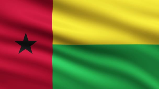 Guinea Bissau Flag Waving Animation Background Full Screen Animated Flag — Stock Video