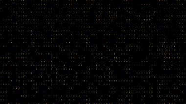 Parçacık efektleri altın rengi animasyon ışıklandırması, noktalar siyah ekran örtüsü