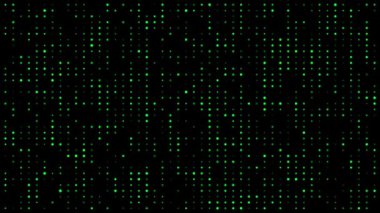 Parıldayan yeşil renk animasyonunu aydınlatan parçacık efektleri siyah ekran örtüsü