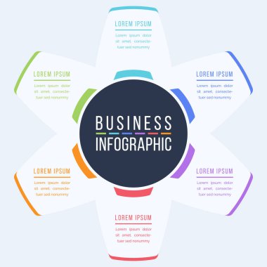 8 Adımlı Bilgi çemberi tasarımı 8 adım, nesne, element veya Seçenek iş bilgisi şablonu