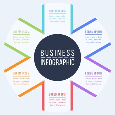 Business Infographic tasarımı 6 bilgi