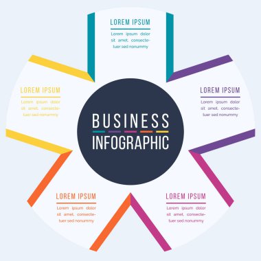 Business Infographic tasarımı 5 bilgi