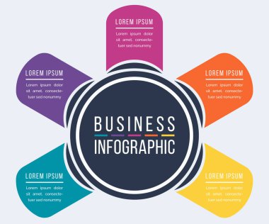 Infographic design 5 seçenekli iş bilgisi