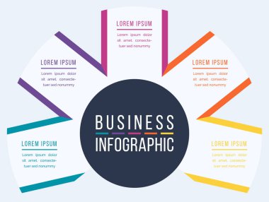 Business Infographic tasarımı 5 bilgi