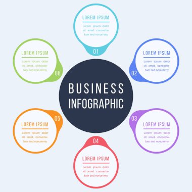 Business Infographic Tasarımı 6 Seçenek Bilgileri