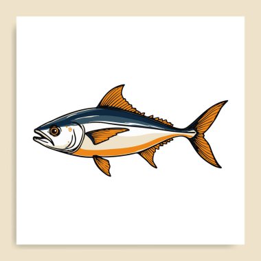 tuna fish vector illustration, watercolor, clip art clipart