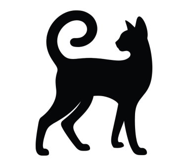 Abyssinian Kedi Silüeti Menkul Kıymetler Çizimi.