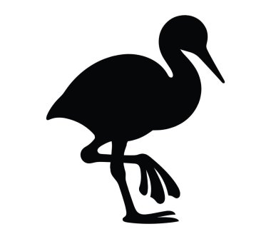 Afrika Finfoot Siluet Menkul Kıymetler Çizimi.