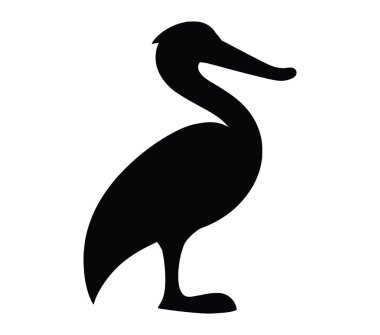 Afrikalı Finfoot 'un siyah-beyaz çizimi.