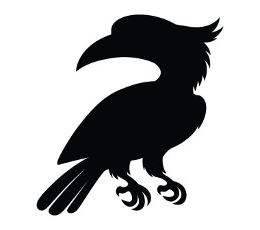 Afrikalı Gri Boynuz gagasının vektör, izole edilmiş silueti.