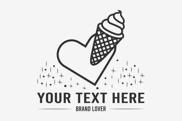 Ice Cream Monogram Vector Bakery Emblem Collection Ice Cream Logo — Stockvector