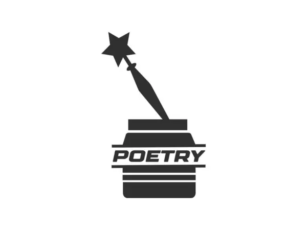 Elegant Poetry Monogram Logo Vintage Monogram Poetic Identity Poetry Emblem — Διανυσματικό Αρχείο