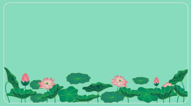 Yeşil boş nilüfer posteri arka planı