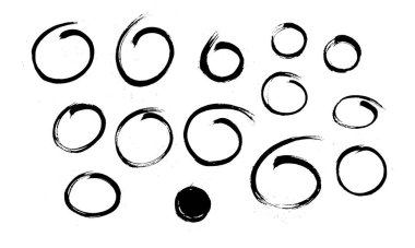 Siyah daire fırça vektör materyali