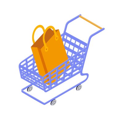 Bir alışveriş arabası vektör materyali