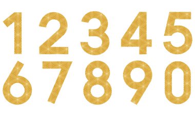 Altıgen desenli sayılar için vektör materyali