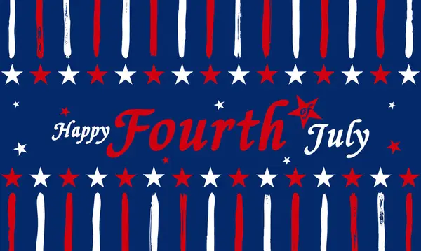 ABD 'nin bağımsızlık günü Mutlu 4 Temmuz tasarımı, ABD ulusal bayrak renk illüstrasyonunda yıldızların klasik geçmişi